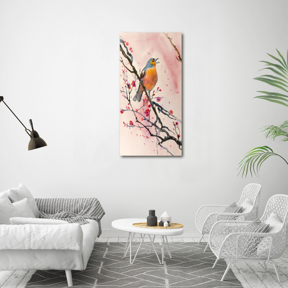 Tableau photo sur toile Oiseau sur une branche