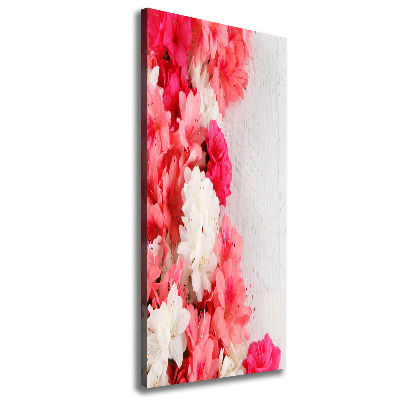 Tableau toile imprimée Fleurs sur bois