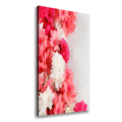 Tableau toile imprimée Fleurs sur bois