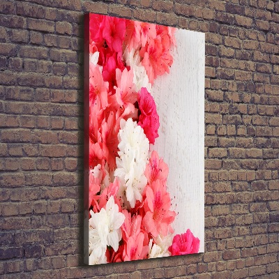 Tableau toile imprimée Fleurs sur bois