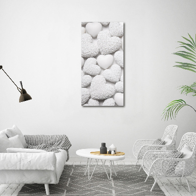 Tableau photo sur toile Fond blanc de cœurs