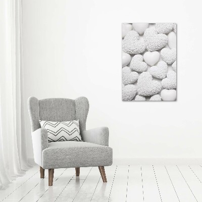 Tableau photo sur toile Fond blanc de cœurs