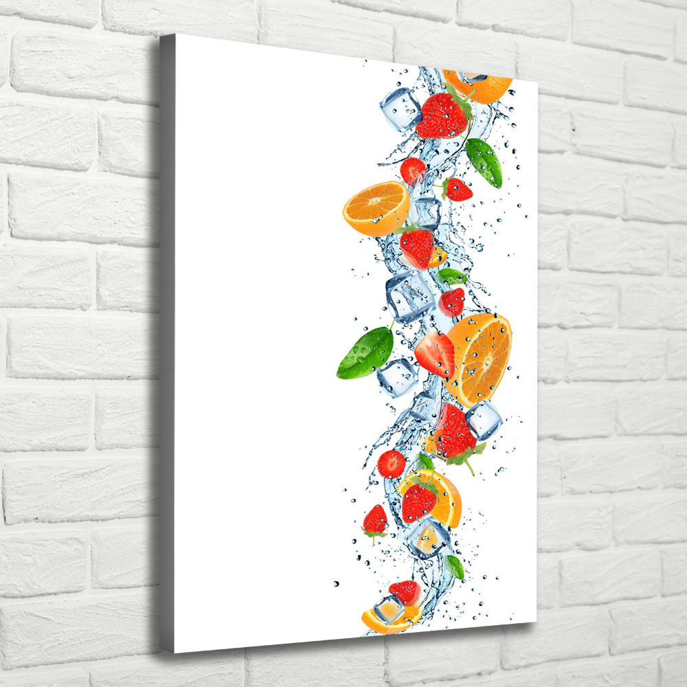 Tableau imprimé sur toile Fruits et glace