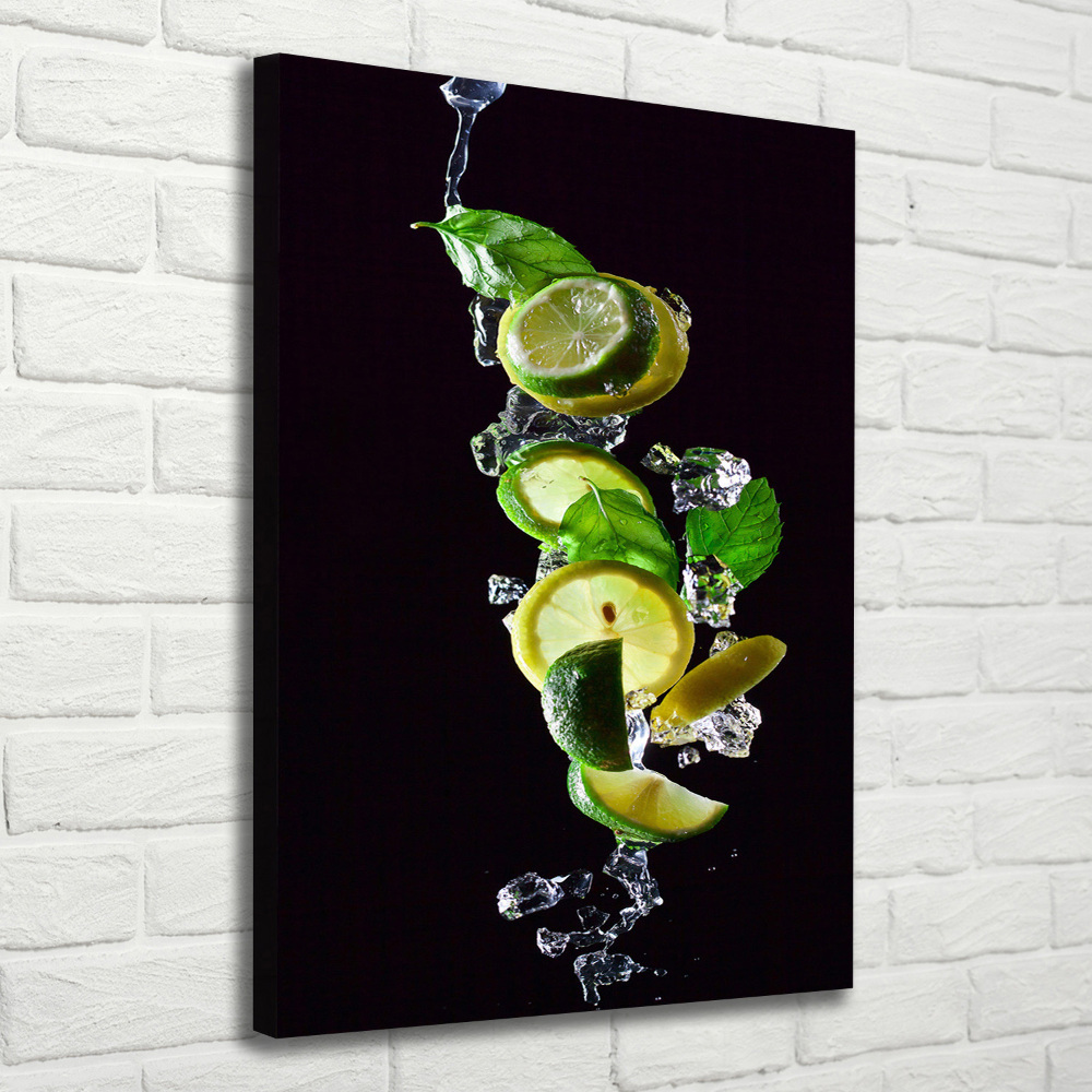 Tableau sur toile Citron vert et citron