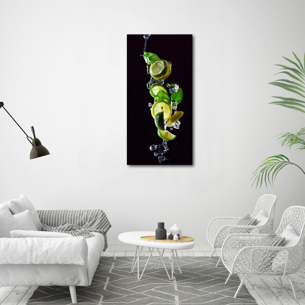 Tableau sur toile Citron vert et citron