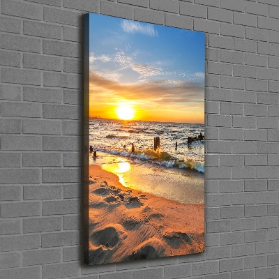 Tableau imprimé sur toile Coucher du soleil sur la mer