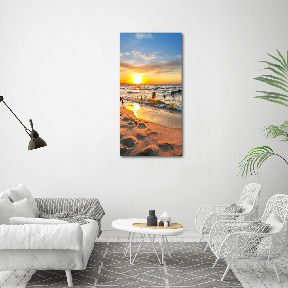 Tableau imprimé sur toile Coucher du soleil sur la mer