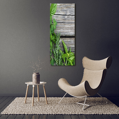 Tableau imprimé sur toile Herbes sur bois