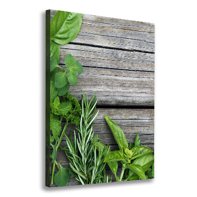 Tableau imprimé sur toile Herbes sur bois