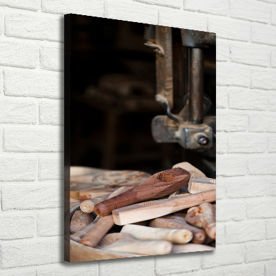 Tableau sur toile Outils en bois