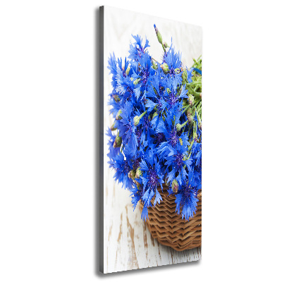 Tableau photo sur toile Bleuets dans un panier