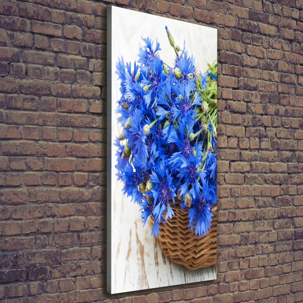 Tableau photo sur toile Bleuets dans un panier