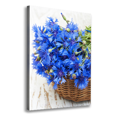 Tableau photo sur toile Bleuets dans un panier