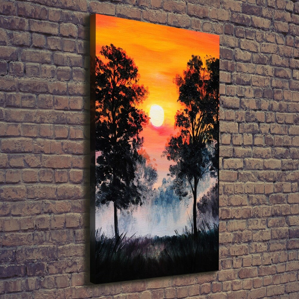 Tableau photo sur toile Forêt au coucher du soleil