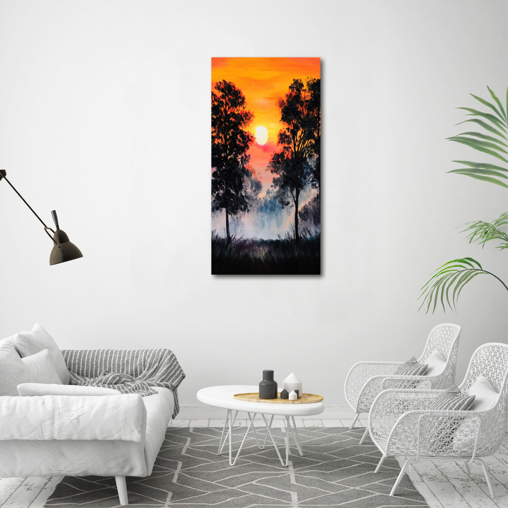 Tableau photo sur toile Forêt au coucher du soleil