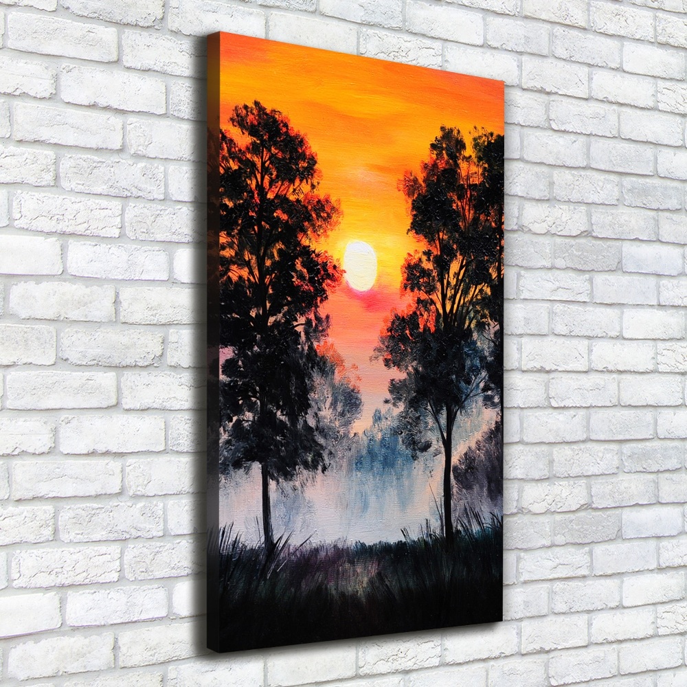 Tableau photo sur toile Forêt au coucher du soleil