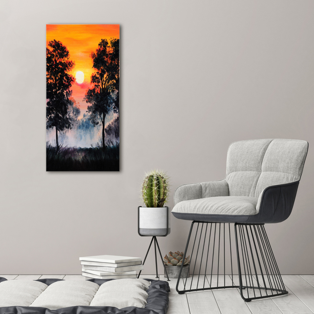 Tableau photo sur toile Forêt au coucher du soleil