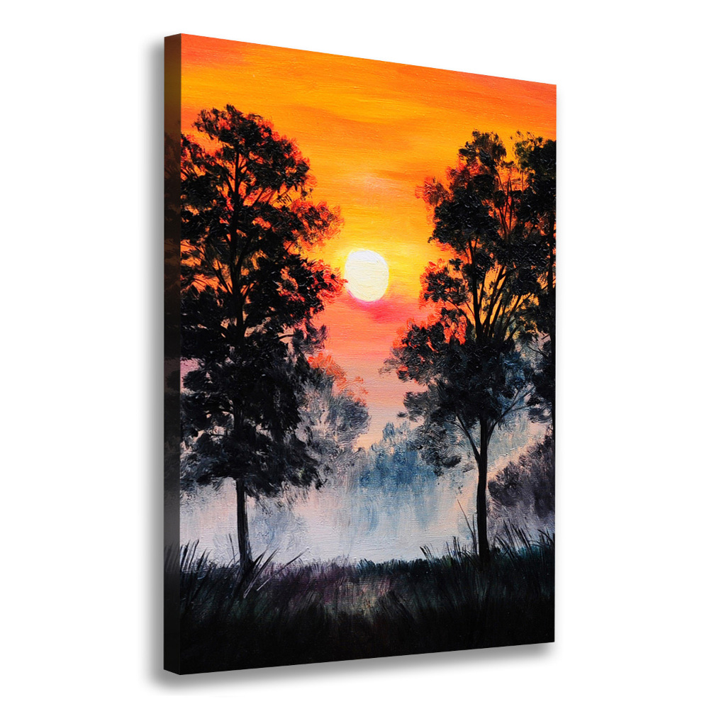 Tableau photo sur toile Forêt au coucher du soleil