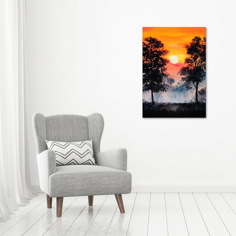 Tableau photo sur toile Forêt au coucher du soleil