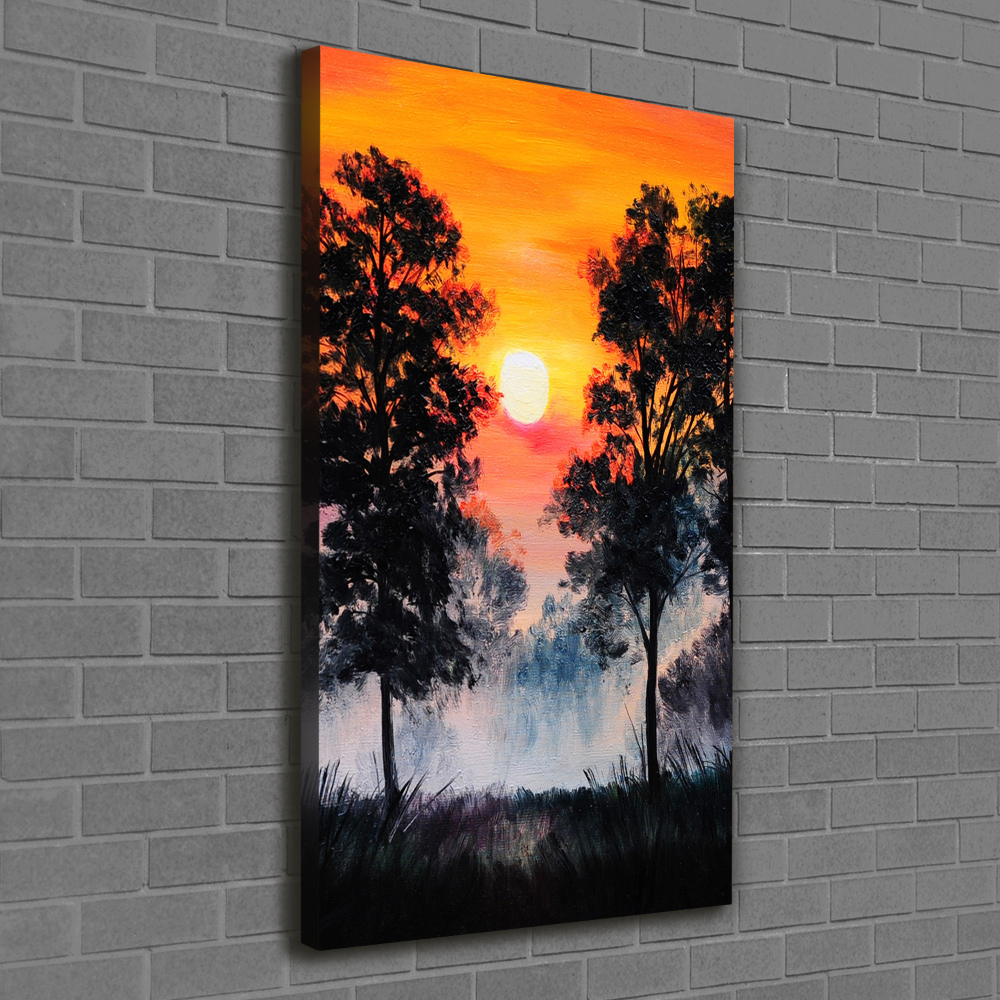 Tableau photo sur toile Forêt au coucher du soleil