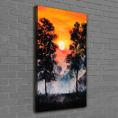 Tableau photo sur toile Forêt au coucher du soleil