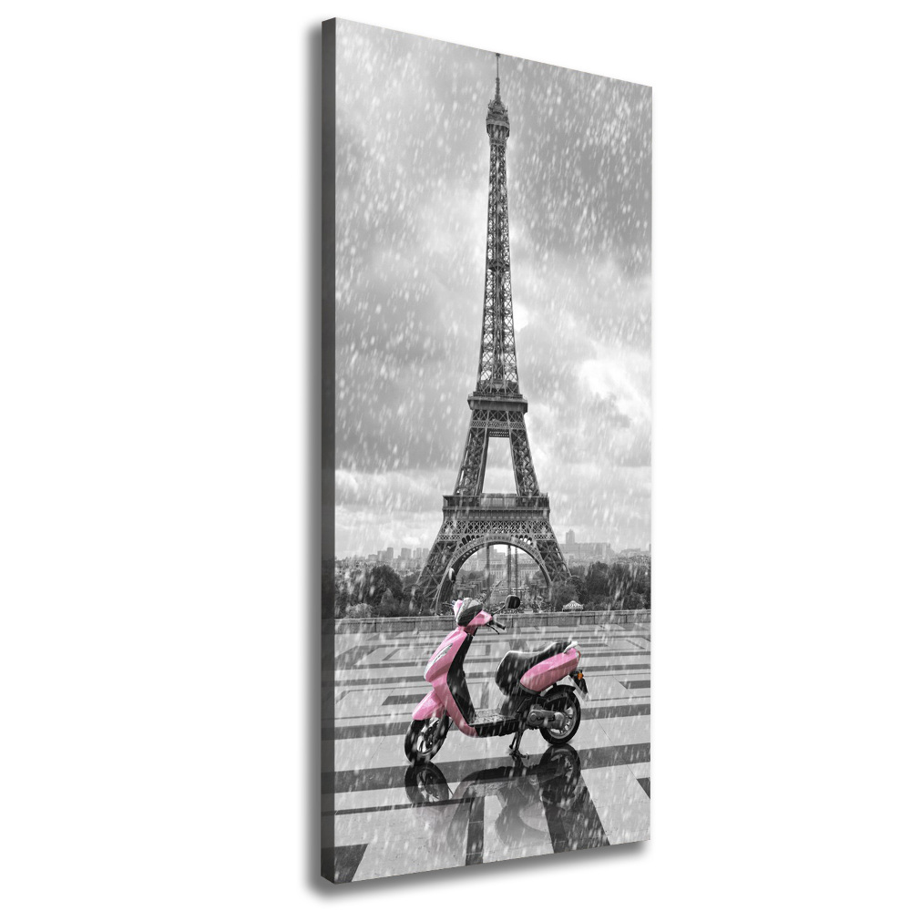 Tableau sur toile Tour Eiffel scooter