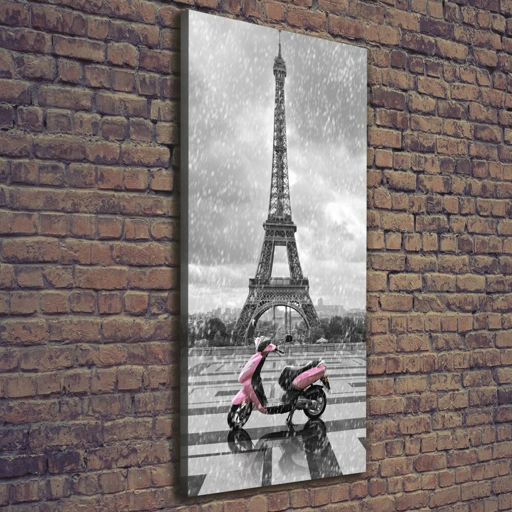 Tableau sur toile Tour Eiffel scooter