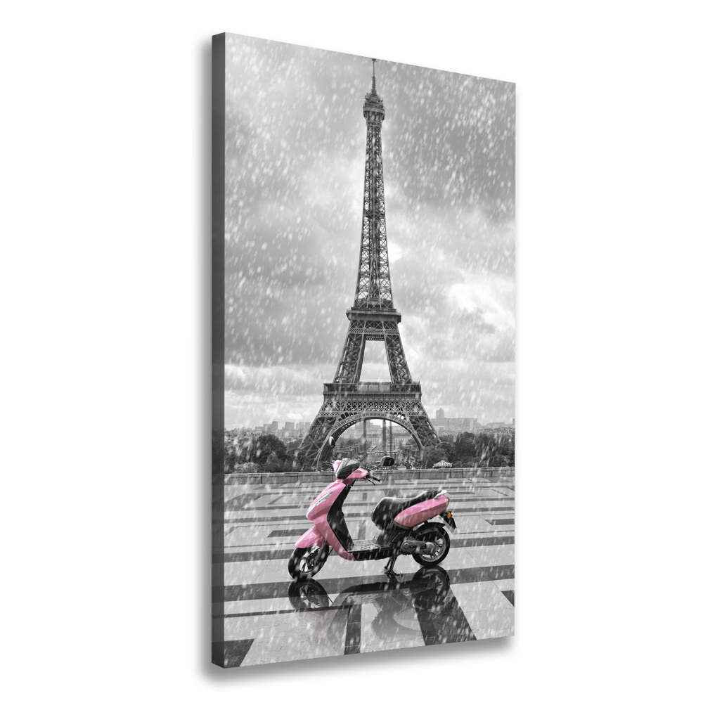 Tableau sur toile Tour Eiffel scooter