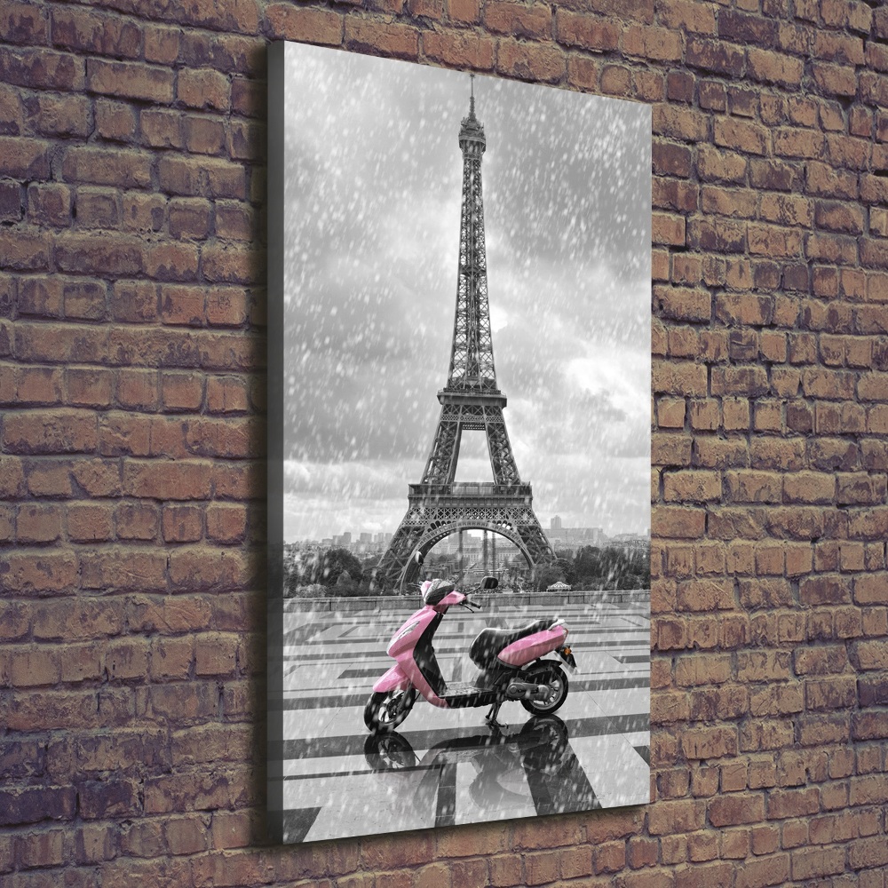 Tableau sur toile Tour Eiffel scooter