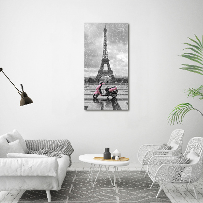 Tableau sur toile Tour Eiffel scooter