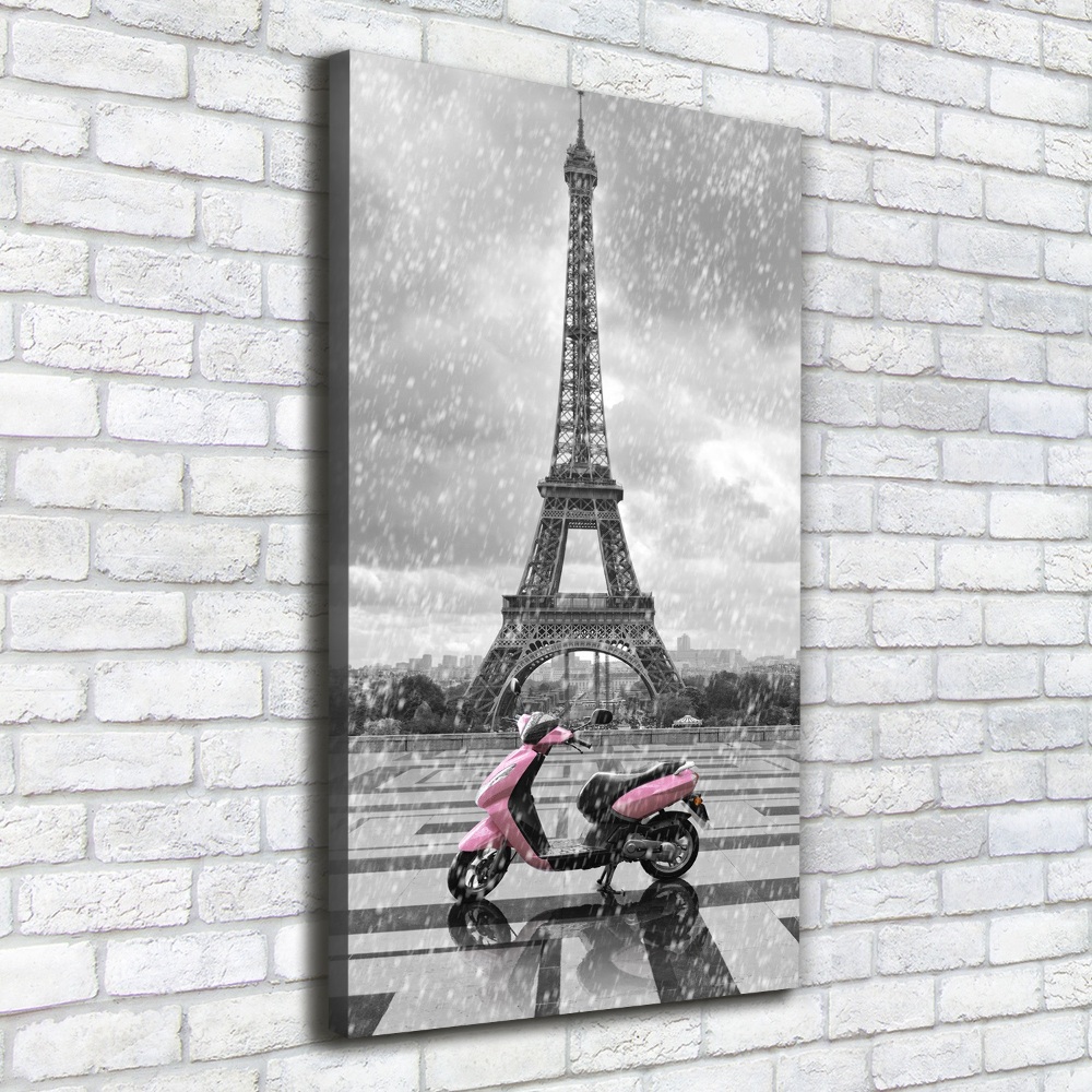 Tableau sur toile Tour Eiffel scooter