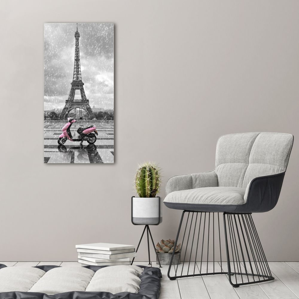 Tableau sur toile Tour Eiffel scooter