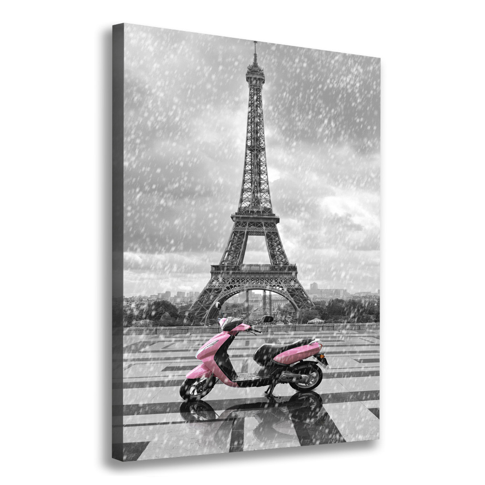 Tableau sur toile Tour Eiffel scooter