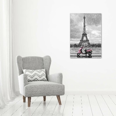 Tableau sur toile Tour Eiffel scooter