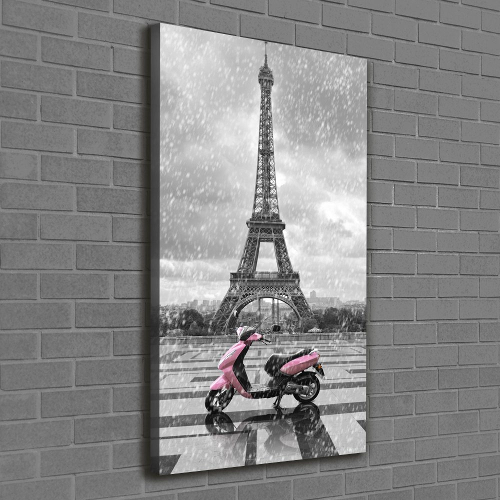 Tableau sur toile Tour Eiffel scooter