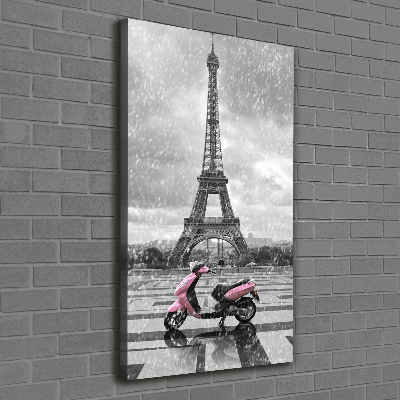 Tableau sur toile Tour Eiffel scooter