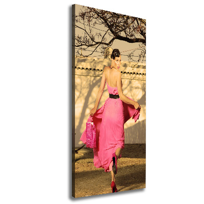 Tableau mural sur toile Femme en rose