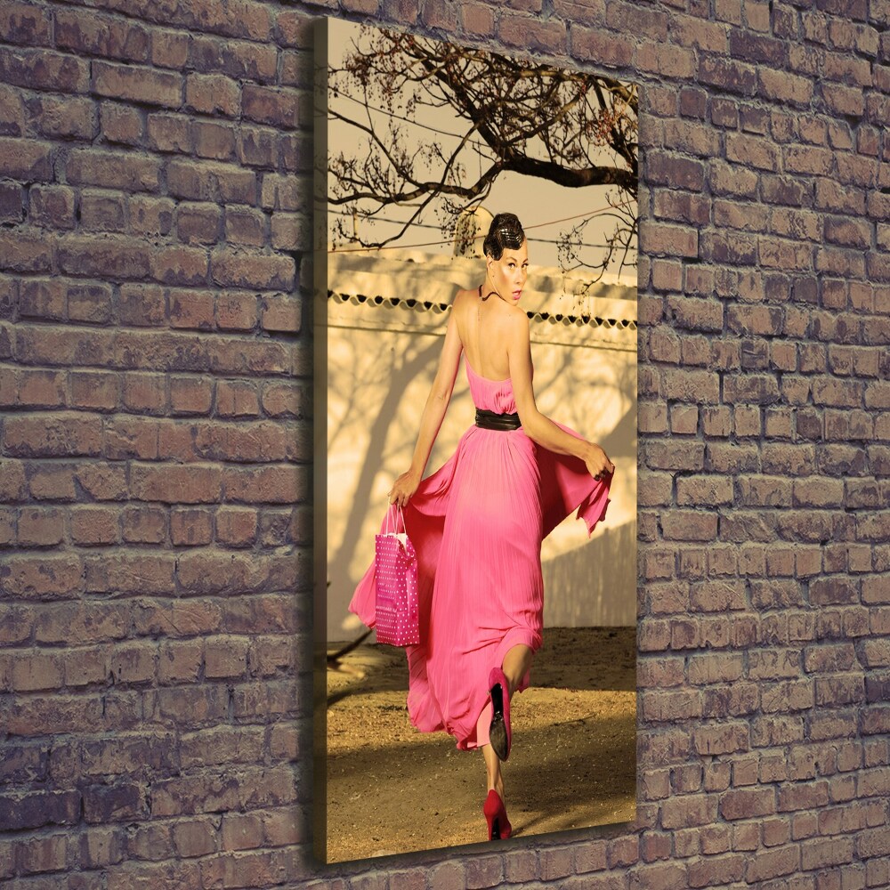 Tableau mural sur toile Femme en rose