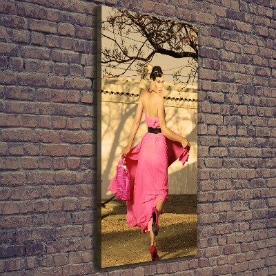 Tableau mural sur toile Femme en rose