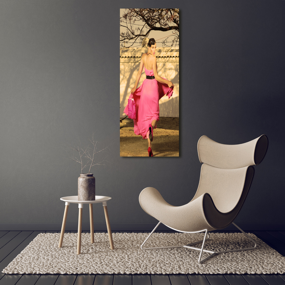 Tableau mural sur toile Femme en rose