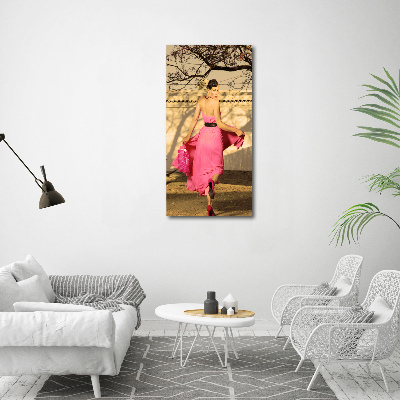 Tableau mural sur toile Femme en rose