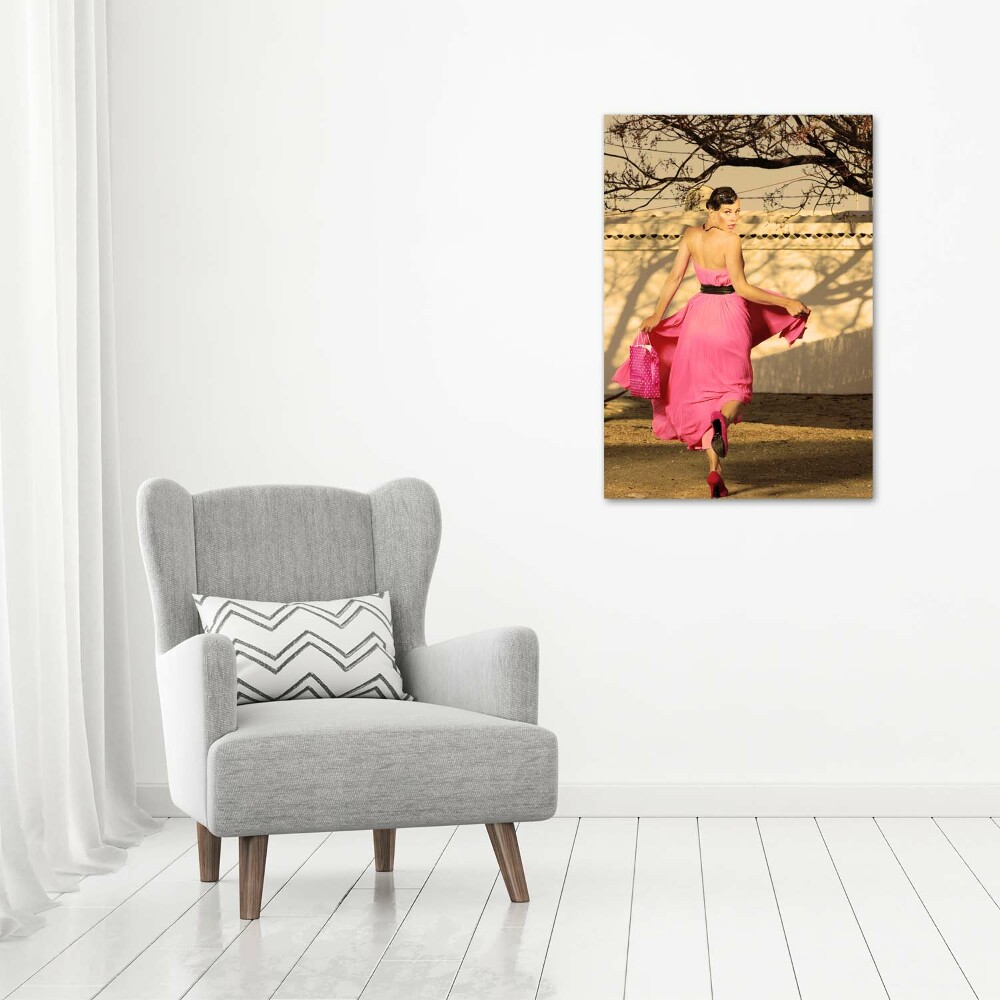 Tableau mural sur toile Femme en rose