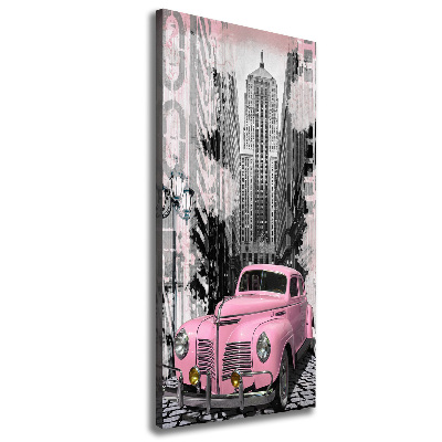 Tableau toile imprimée Voiture rose