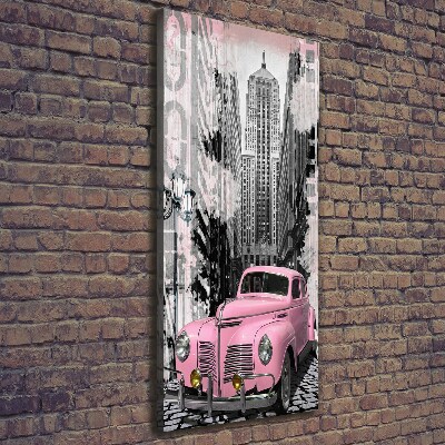 Tableau toile imprimée Voiture rose