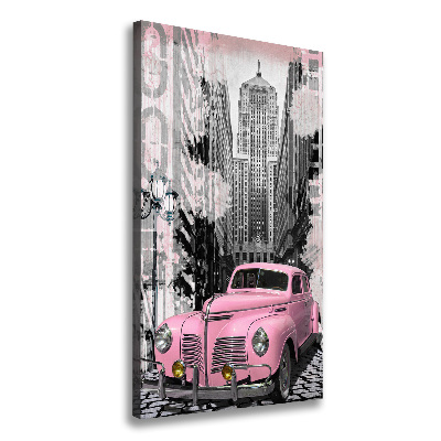 Tableau toile imprimée Voiture rose