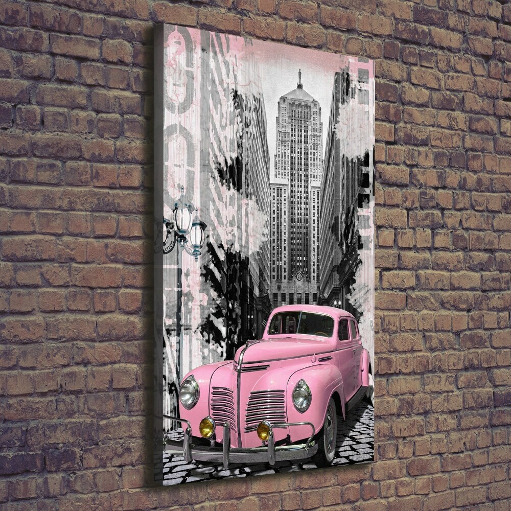 Tableau toile imprimée Voiture rose