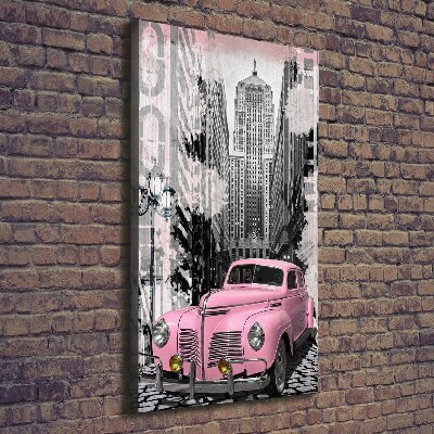 Tableau toile imprimée Voiture rose