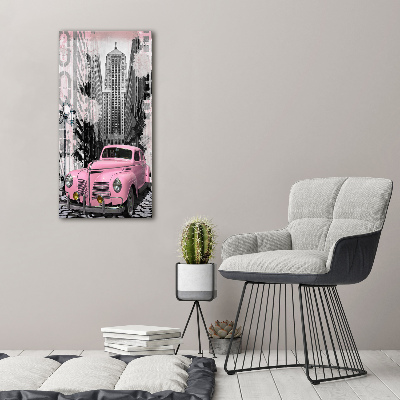 Tableau toile imprimée Voiture rose