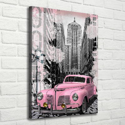 Tableau toile imprimée Voiture rose