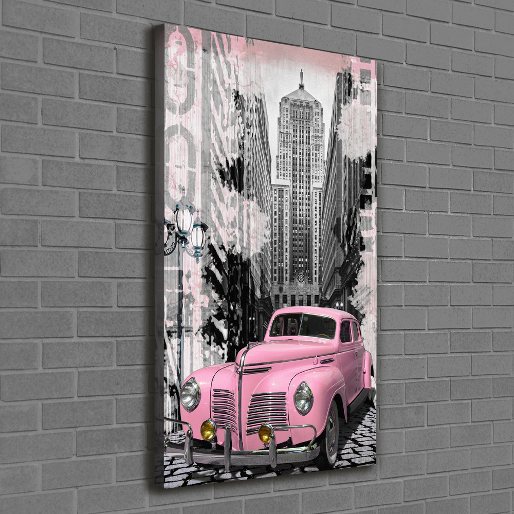 Tableau toile imprimée Voiture rose